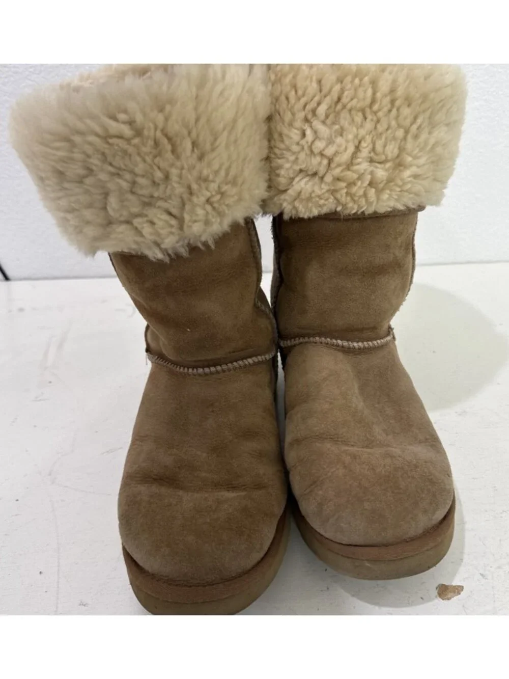 UGG Australia Classic Tall II Boots Chestnut Suede Sheepskin Womens Size US 10